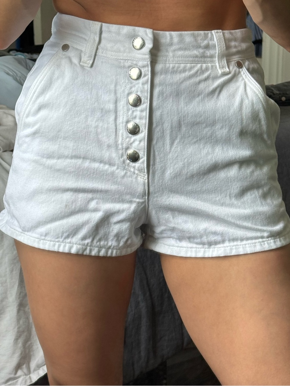 Rag and Bone white button up shorts